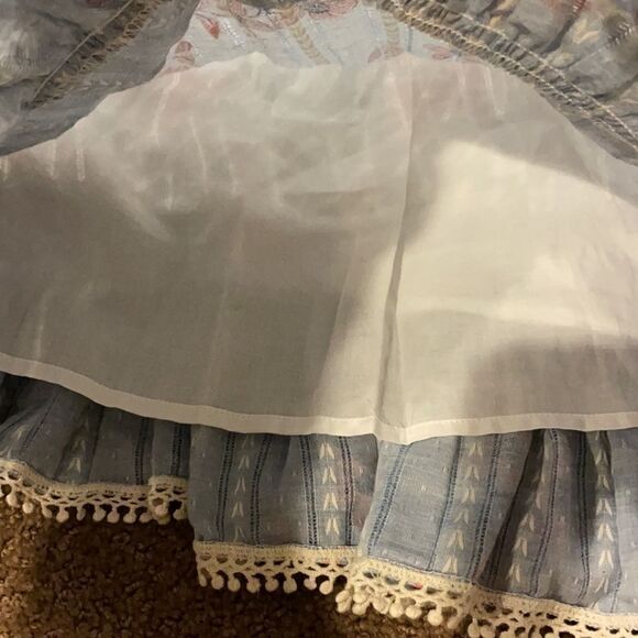 Ele Story Girls Blue Floral Lined Dress - Picture 5 of 7